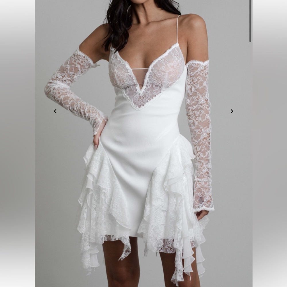 Rime Arodaky Elegant White Lace Dress